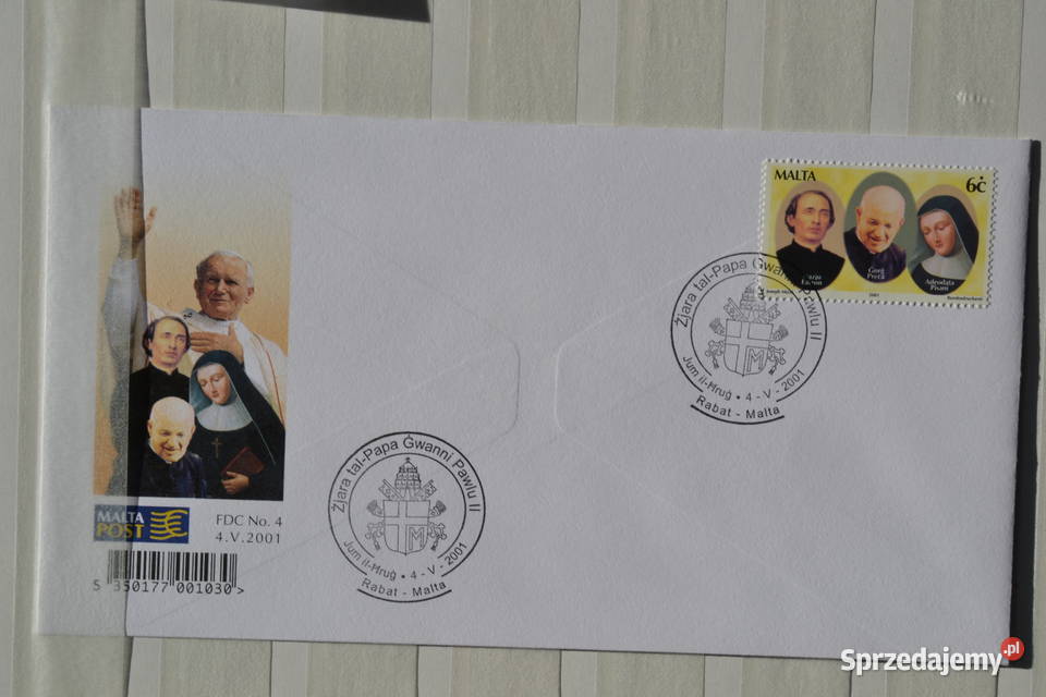 Znaczki Papież Jan Paweł II Malta II Ks dolnośląskie Sobótka
