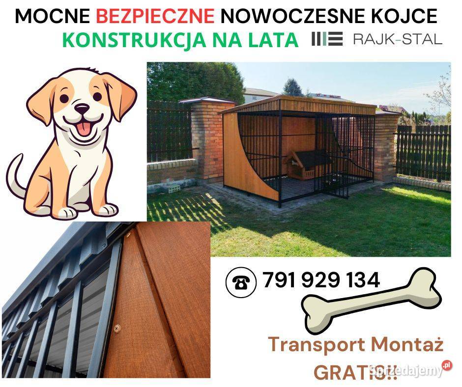 Kojec Klatka Psa Psów Kota z podłogą buda miski Dla psów mazowieckie Halinów