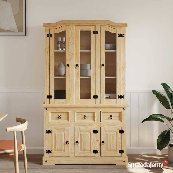 Kredens Corona brąz 112x43x196 drewno sosny Warszawa