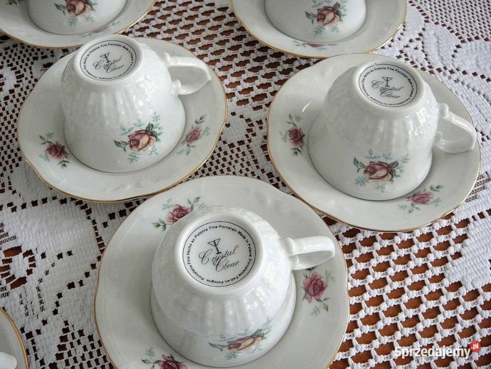 Zestaw porcelanowy do espresso sygnowany Crystal sprzedam