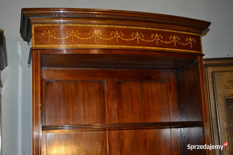 biblioteka regał zdobiony lite drewno śląskie