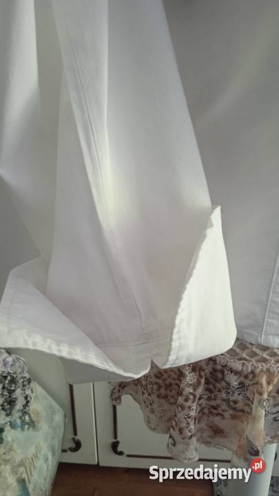 BIAŁA BAWEŁNIANA FRANCUSKA BLUZKA NA ZAMEK r 42 Rozmiar 42(XL)