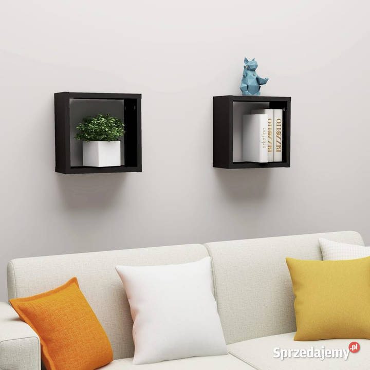 Półki ścienne kostki 2 czarne 30x15x30 WM807001 Warszawa