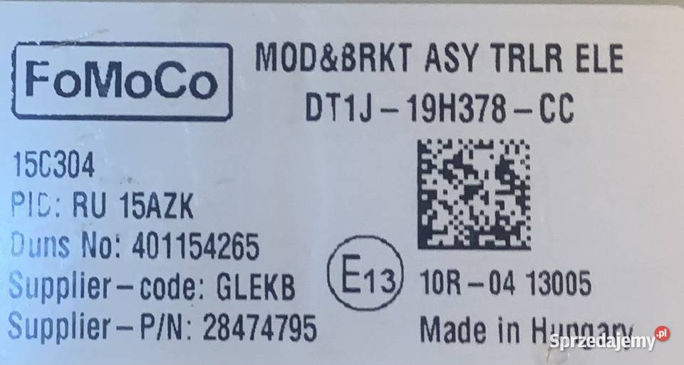 FORD C FOCUS CONECT MODUŁ HAKA DT1J 19H378 CC śląskie Sosnowiec sprzedam