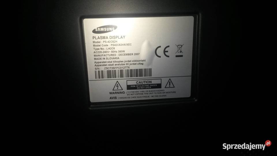 telewizor plazmowy 42 cale 42c62h Samsung Otwock