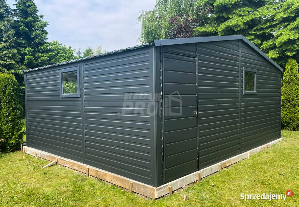 Domek Ogrodowy 5x4 antracyt drzwi 2x okno Dach
