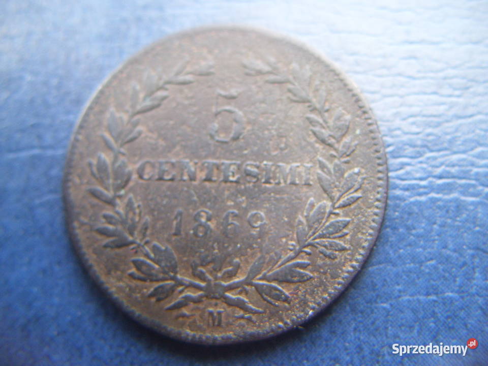 Stare monety 5 centesimi 1869 San Marino