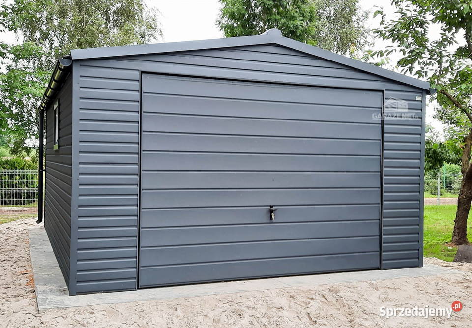 GARAŻ BLASZANY 5m x 6m DWUSPAD BRAMA UCHYLNA Domki narzędziowe