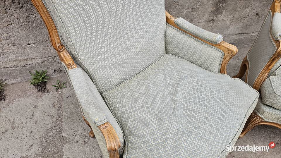 Fotele ludwikowskie 2 elegancki komplet drewno Wałbrzych