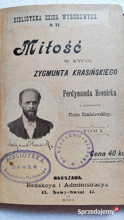 Miłość w życiu Zygmunta Krasińskiego T 12 F Gdańsk sprzedam