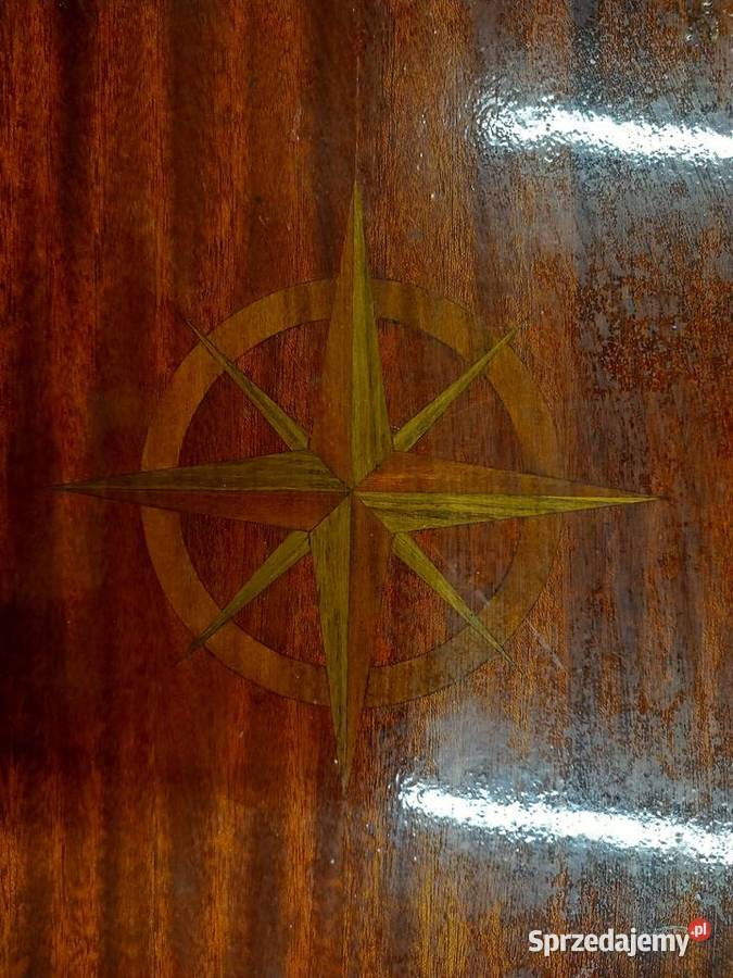 stolik intarsjowany na jacht mahoniowy Róża Żeglarstwo małopolskie Kraków sprzedam