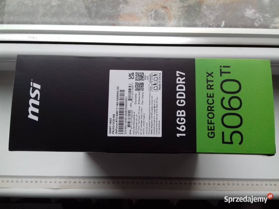 Pudełko MSI GeForce RTX 5060Ti 16GB gddr7 na Bydgoszcz