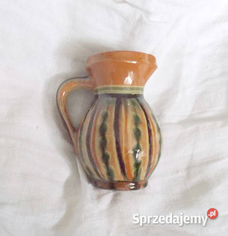 mały wazonik prl ceramiczny wazonik we wzory prl Szczecin