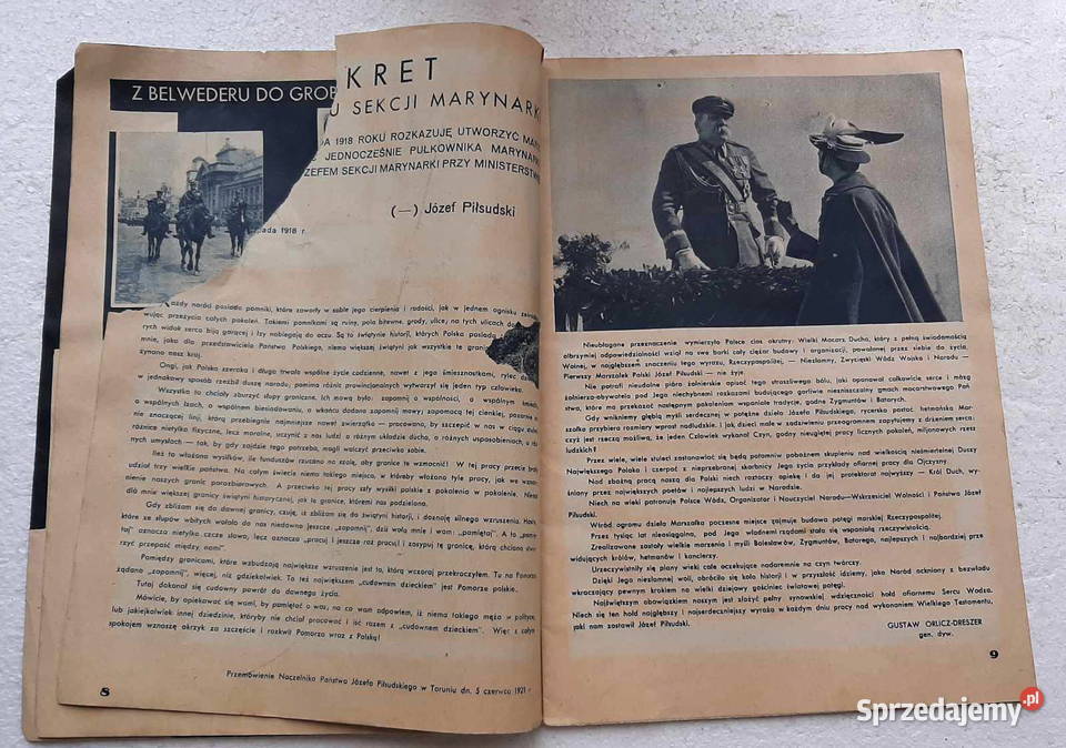 Morze Czerwiec 1935r Pismo Ligi Morskiej i Łódź