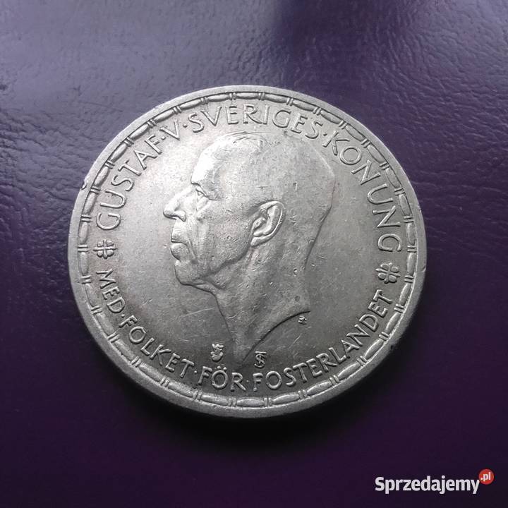 Moneta 2 KORONY 1947 TS SZWECJA Srebro Rzadka mazowieckie Pruszków