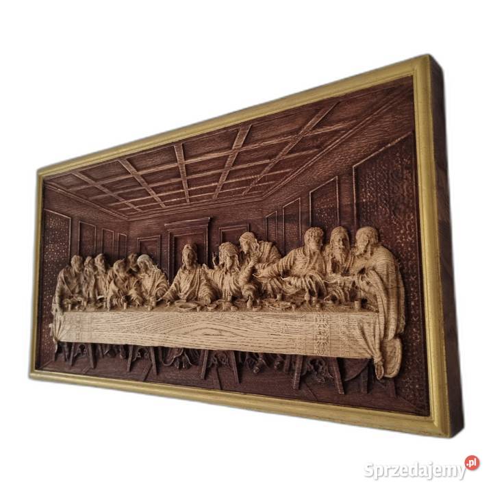 Rzeźba Drewniana Ostatnia Wieczerza Obraz Dekoracje i ozdoby Malechowo