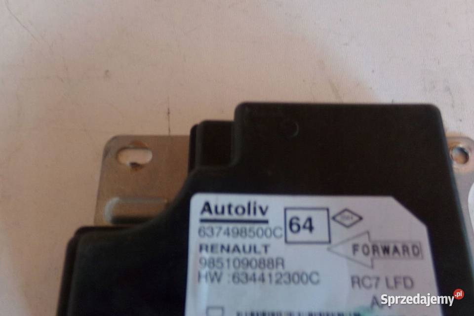MODUŁ SENSOR AIRBAG RENAULT 637498500C wielkopolskie Rakoniewice