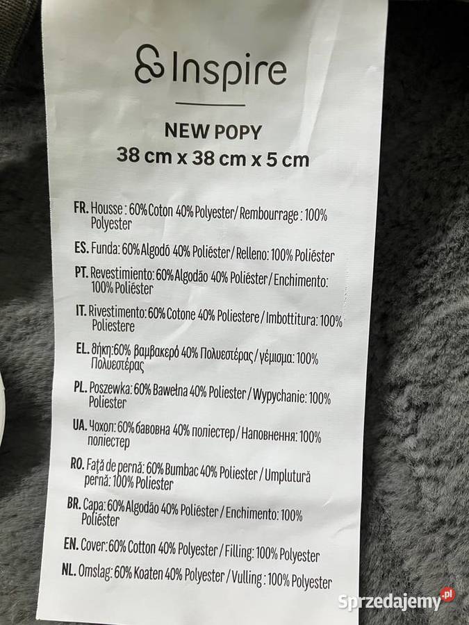 Nowe grube poduszki na krzesło fotel Inspire szary Nisko