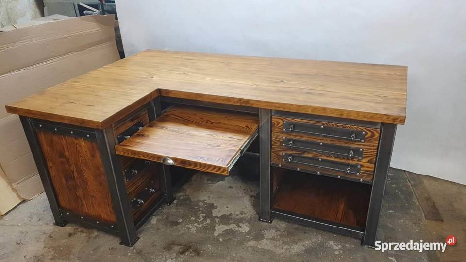 Industrialne Biurko Narożne 160cm Rybnica