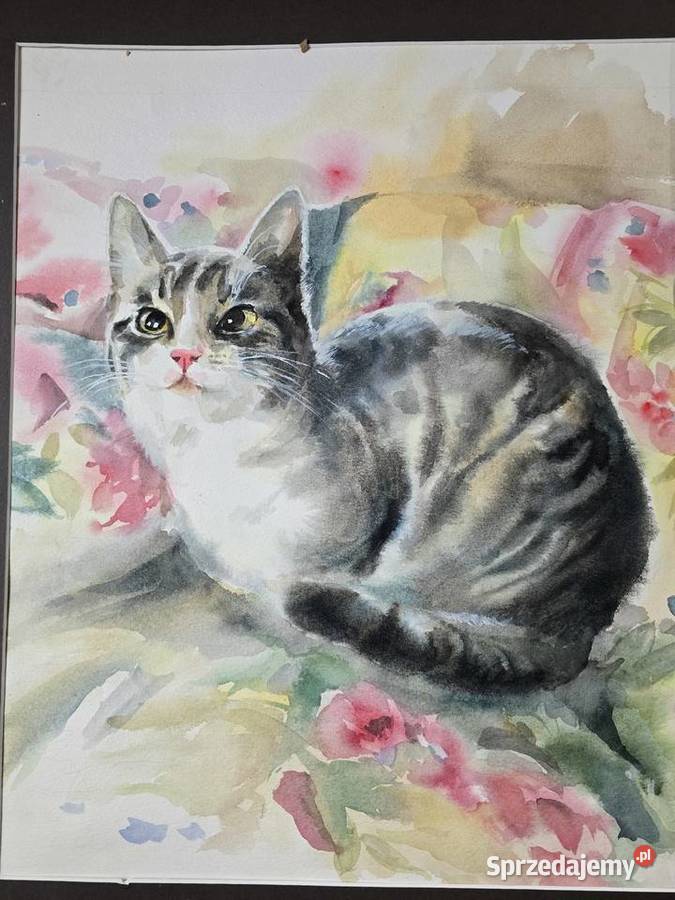 Akwarele oryginalne kwiaty różny rozmiar Warszawa sprzedam