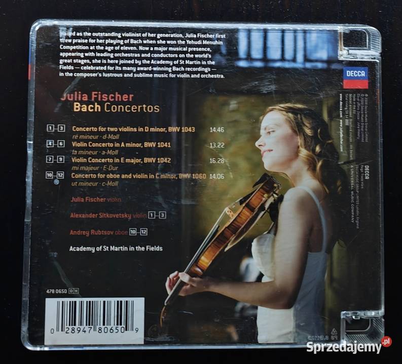 Bach Julia Fischer koncert na skrzypce CD DECCA CD Warszawa