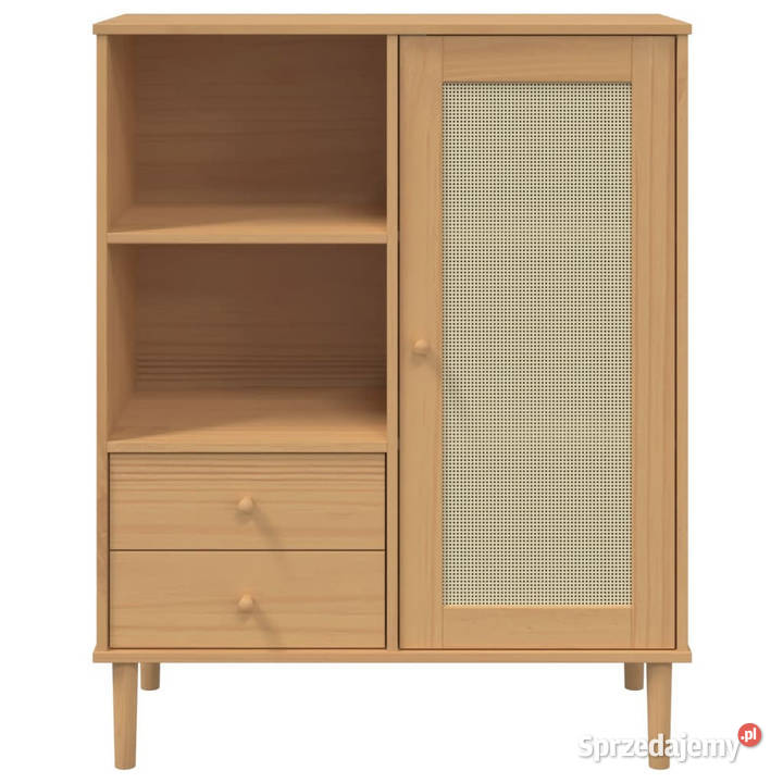 Szafka SENJA imitacja rattanu brązowa 90x40x112 Pozostałe Warszawa
