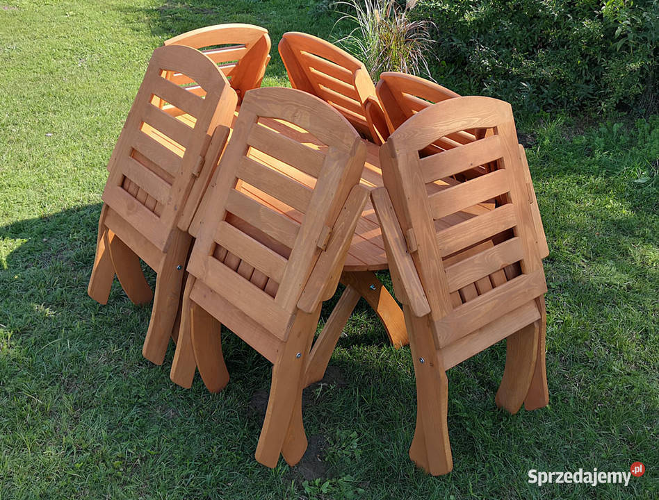 Meble ogrodowe drewniane składane typ X lamel 1 drewno śląskie Kalety sprzedam