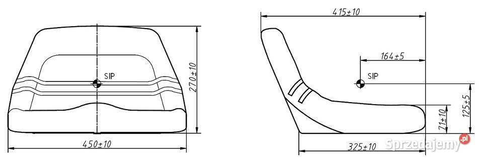 Siedzenie operatora 335x485x330 mm 170006 Pozostałe Opalenica sprzedam