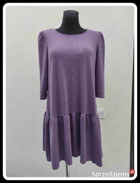 Sukienka fioletowa z falbanką 42 XL Płock sprzedam