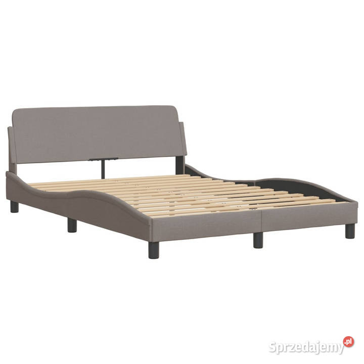 Łóżko z materacem taupe obite tkaniną 140x190 mazowieckie