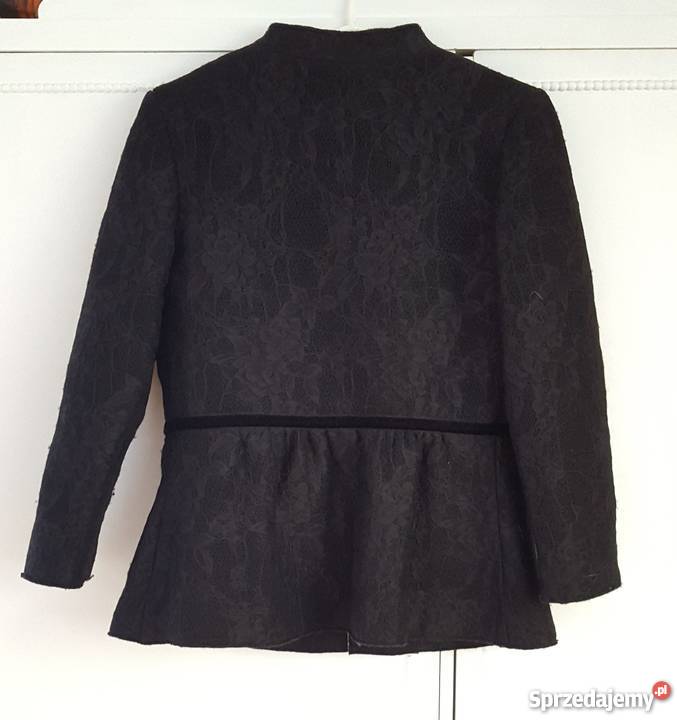 Czarna marynarka Zara 38 M wełniana koronka Szczecin sprzedam