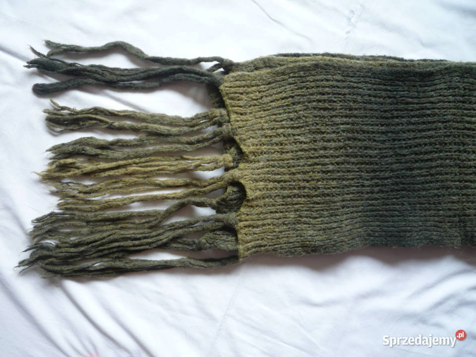 Reserved Długi Szal Szalik Zimowy Zielony Szczecin