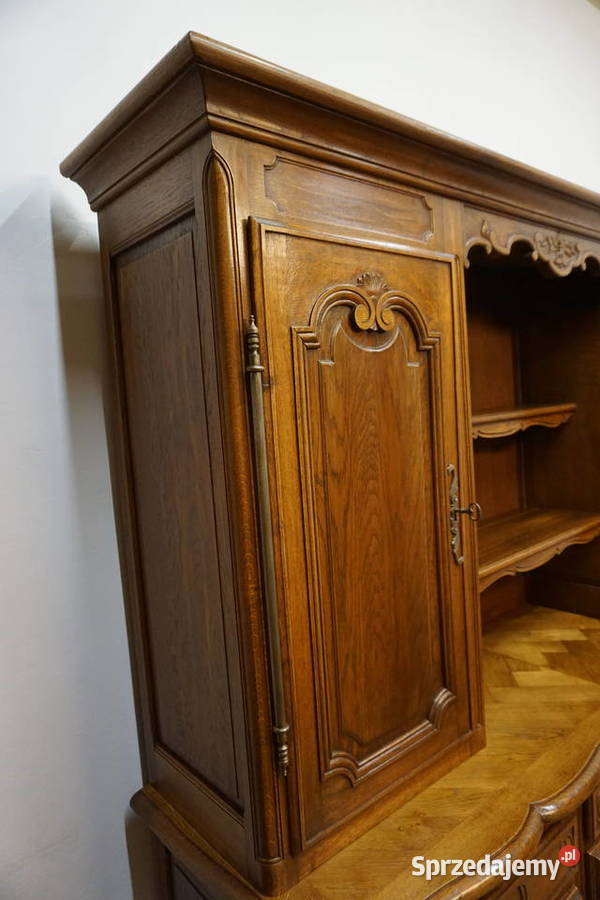 DUŻY KREDENS LUDWIK LITY DĄB FRANCJA rustykalny Niemcza