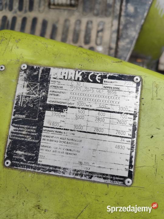 Wózek widłowy Clark LPG triplex 3 t tony MMM Maków Podhalański