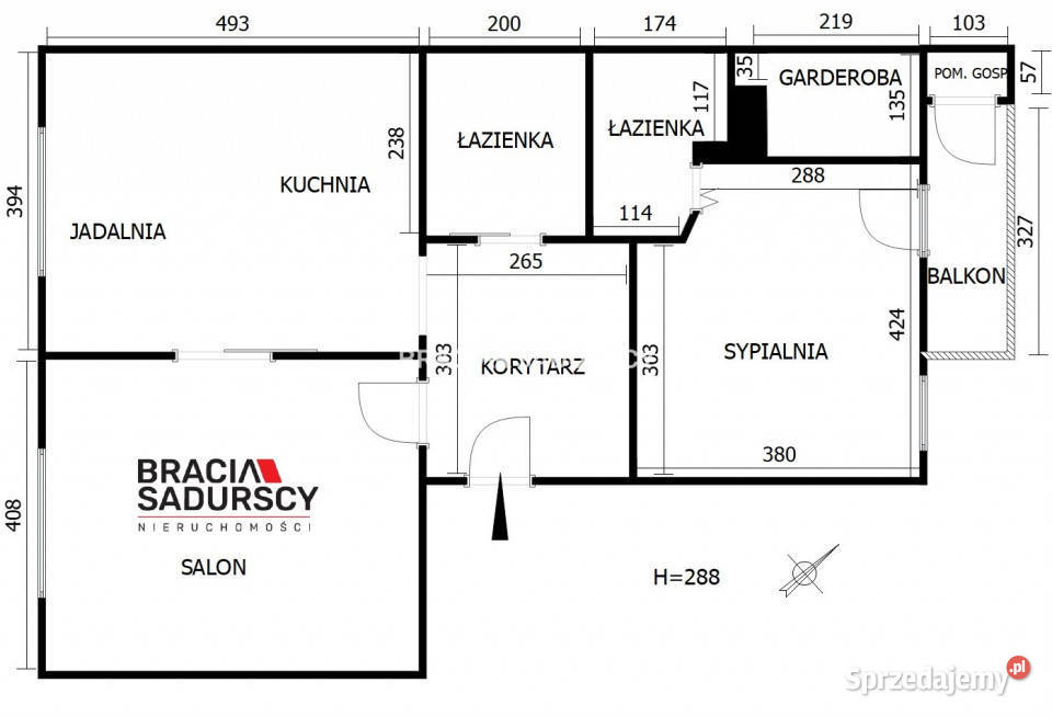 Mieszkanie Kraków 73m2 3 pokojowe