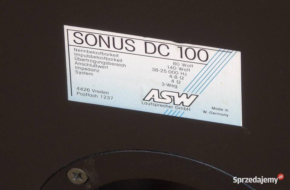 Świetne kolumny stereo ASW Sonus DC 100 sprawne sprzedam