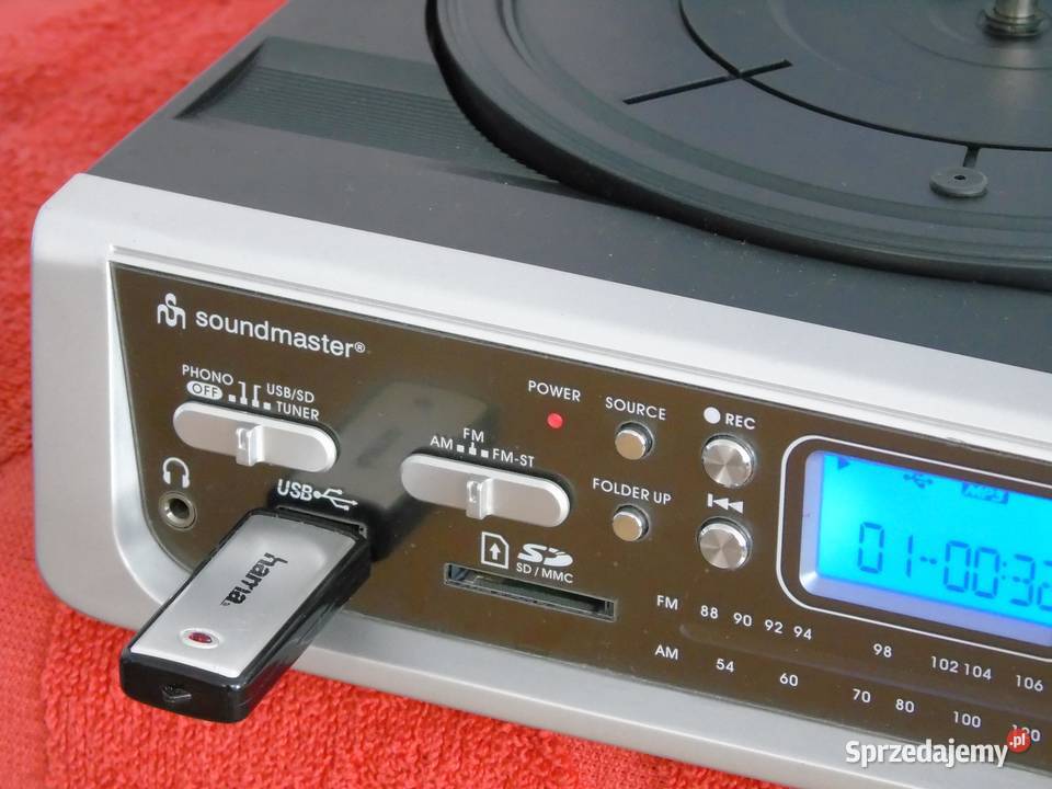 Gramofon igła radio USB mp3 REC wzmacniacz Jasło