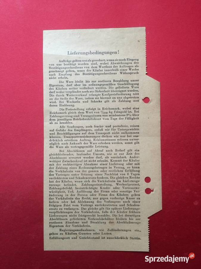 1305 Dokument Niemiecki Auftrag Antykwariat Szczecin