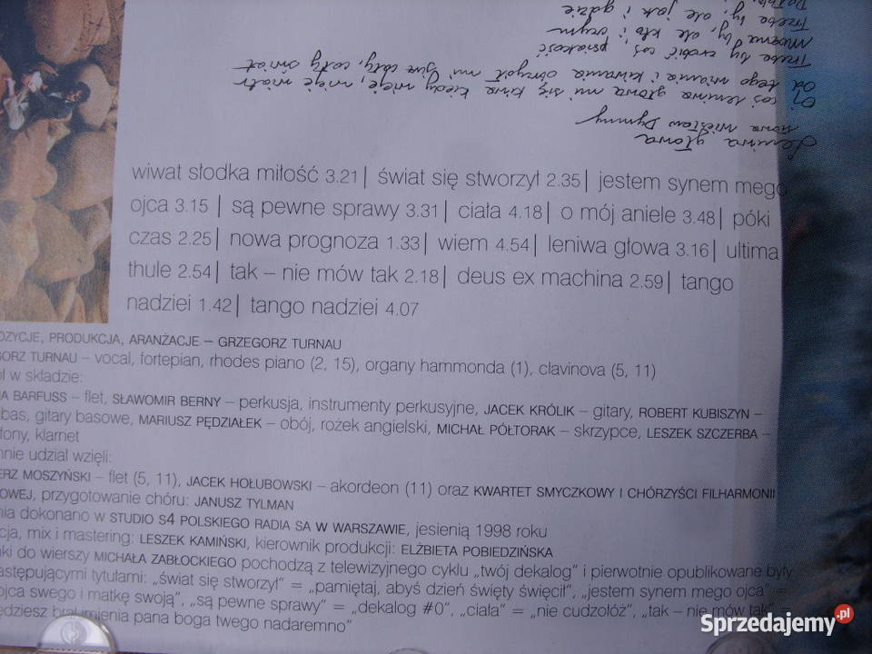 PLyta CD ballady Grzegorz TurnauUltima 1999 R Wołów