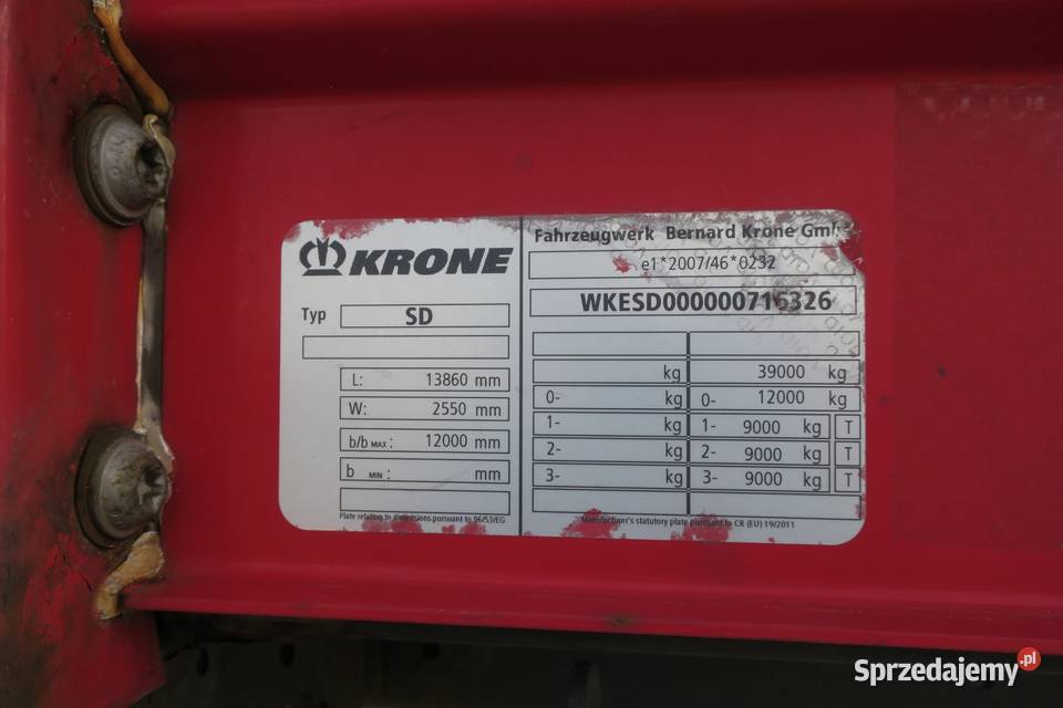 Naczepa plandeka KRONE SD Opoczno