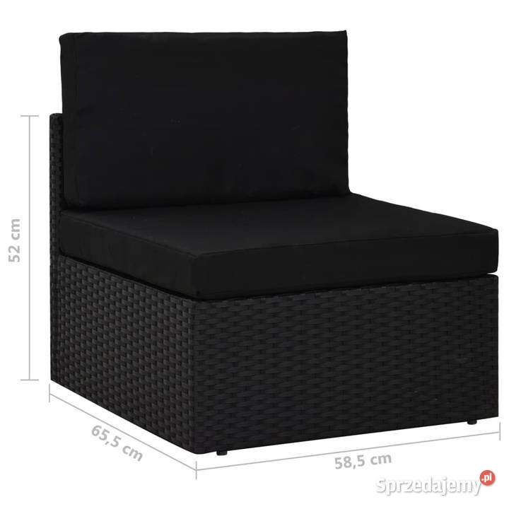 Sofa modułowa 3osobowa rattan PE czarna WM49506 Warszawa