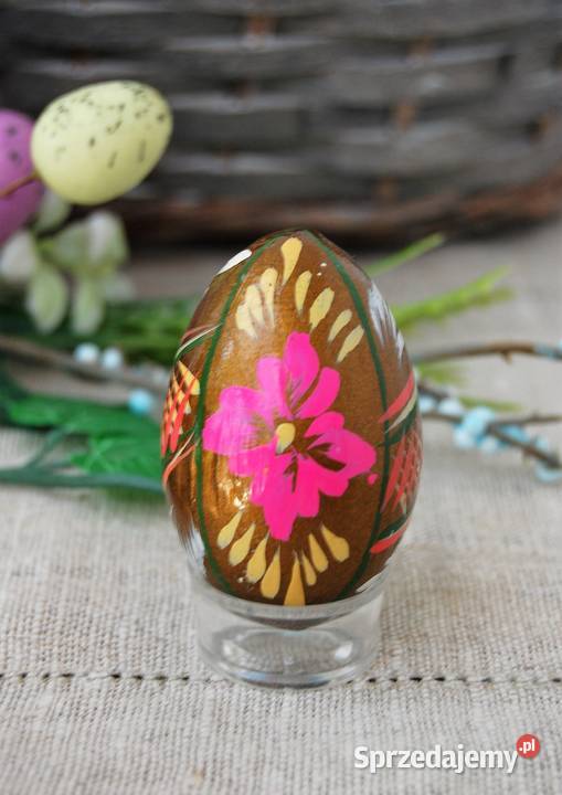 Stara pisanka drewniana malowana Ukraina 6 Lublin