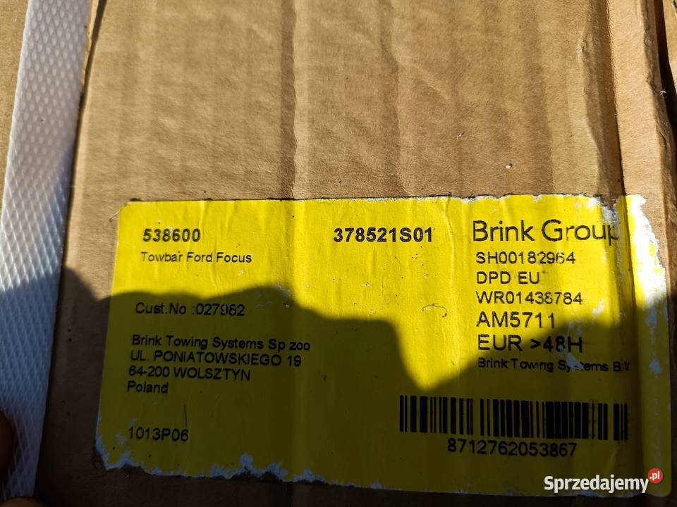 Hak BRINKtyp 5386 dedykowany do Ford Focus C kujawsko-pomorskie Aleksandrów Kujawski
