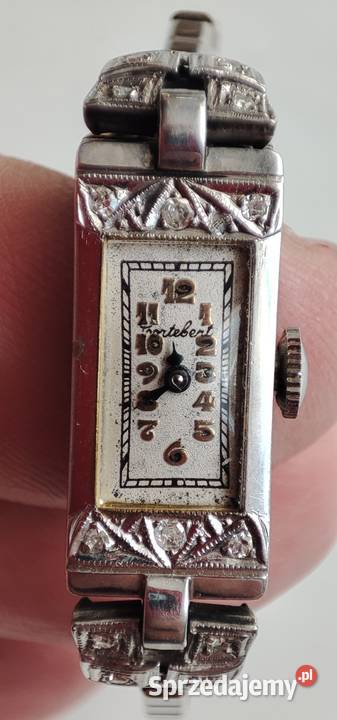 Art Deco brylanty i białe złoto zegarek damski mazowieckie
