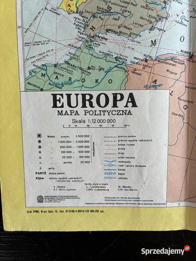 Stara mapa polityczna i hipsometryczna Europy