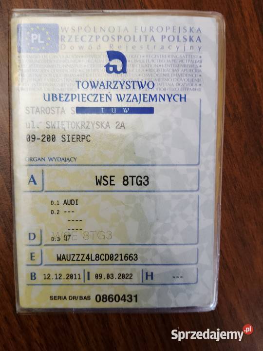 AUDI Q7 2011 Szczutowo sprzedam