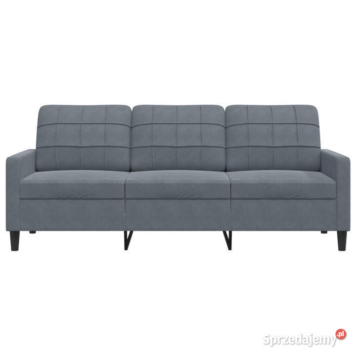 Sofa 3osobowa ciemnoszara 180 obita aksamitem Warszawa