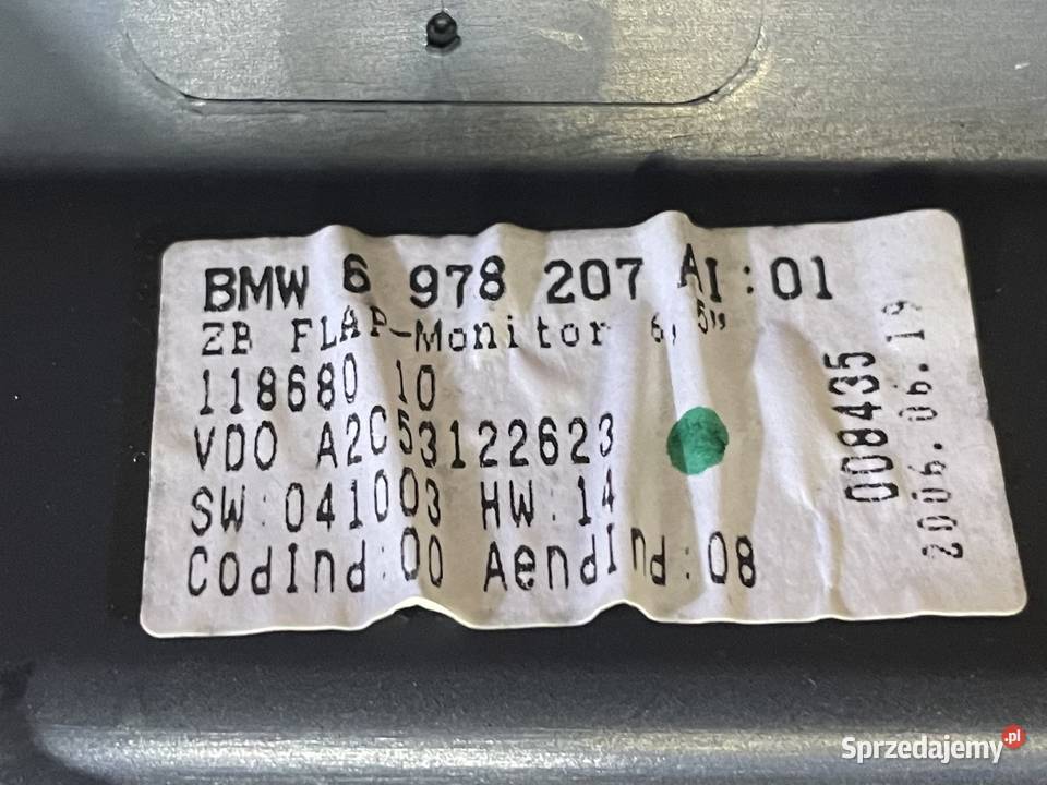 6978207 wyświetlacz ekran bmw 1 e87 osobowe