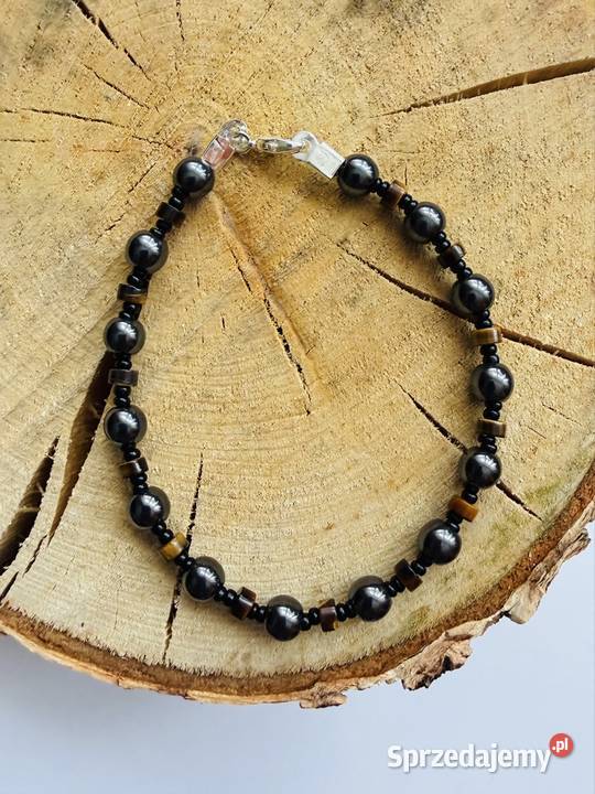 Bransoletka kamień hematyt i tygrysie oko Łomża