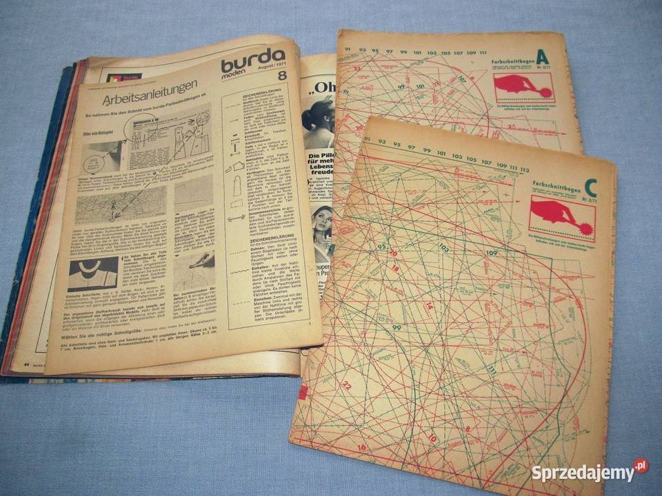 Burda Moden 81971 magazyn mody wykroje Vintage Skępe